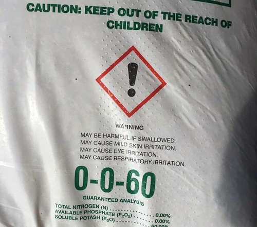 Potash fertilizer - potash, 0-0-60