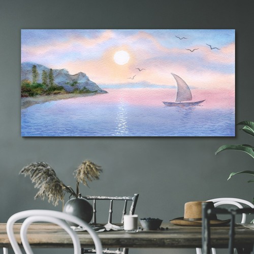 Aquarelle boat sea canvas - aquarelle,
