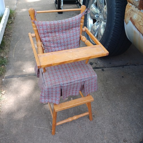Vintage wood doll - doll, chair