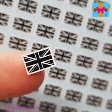 Union Jack Flag Stickers BLACK & WHITE United Kingdom 3 Sizes Small Sticker