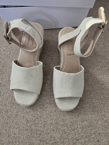 Beige espadrille peep toe - beige,