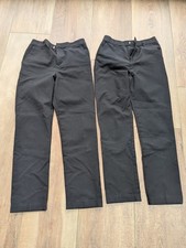 2x pairs Tesco F&F School Trousers - Age 11-12 - Adj. Waist - Black / Slim fit.