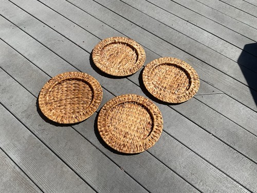 Vintage wicker chargers - wicker,