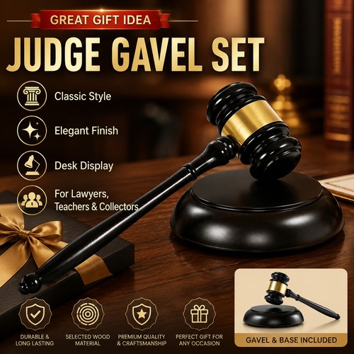 Solid wood courtroom gavel and - wood,