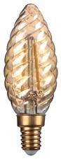 Gold 4w LED Twisted Candle Non