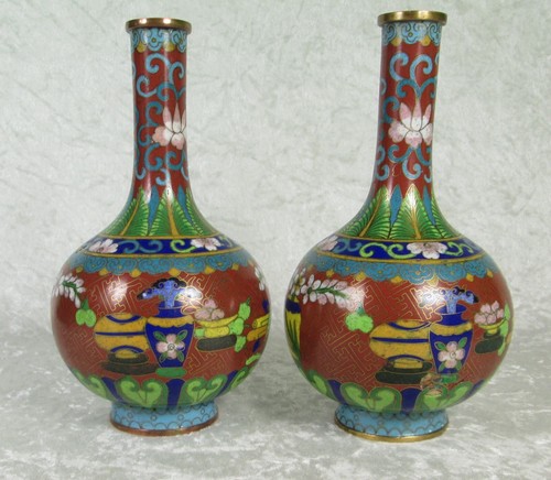 Pair chinese cloisonne - of,