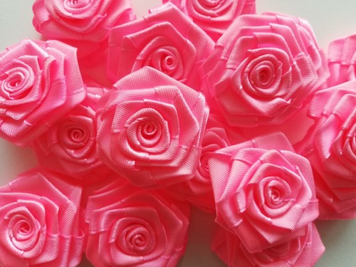 Satin ribbon roses - ,