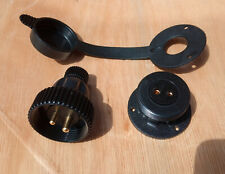  Waterproof Plastic Plug & Socket 2 Pin 12v/24v 3A Marine Caravan Deck Connector