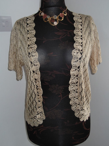 Ladies gold crochet knit