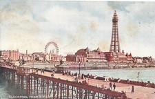 Blackpool from North Pier Big Wheel Tucks Postcard c1908 (J365)