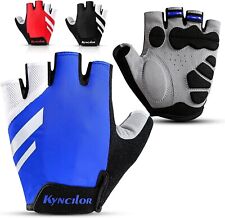 Fingerless Men Cycling Gloves Bike Half Finger Bicycle Padded with Shock Absorpt