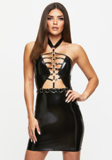 Ann Summers PU Wet Look Alessia  Dress Size 6 Black RRP £40