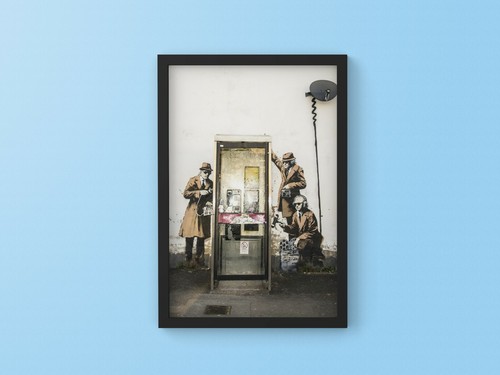 Banksy phone box - box, a4
