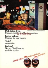 PEPSI COLA 'Push-Button Machine' Drinks ADVERT Vintage 1966 Print Ad 164B/93