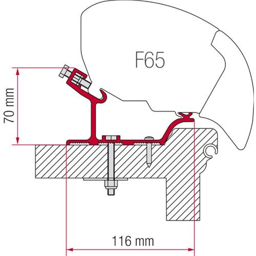 Awning brackets f68 caravan - f68/80,