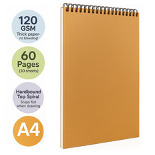 A5 A4 A3 Sketch Book Hardback Pad Spiral 120gsm Cartridge Art Drawing Paper