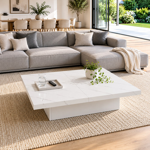 White square coffee table - square,