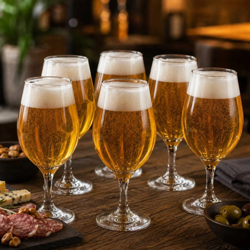 Pack beer glasses stemmed - 6,
