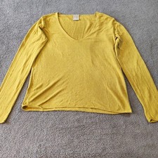 Poetry Jumper Pullover Lightweight UK Size 12 Olive Green 65% Linen 35% Cotton