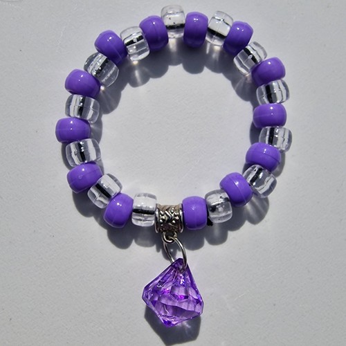Purple and clear gem - clear, kandi