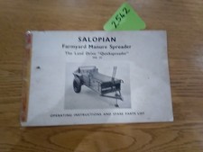 Salopian Farmyard Manure Spreader Operating Instructions  & Spare Parts List