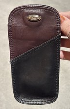 ENNY-ITALIAN VINTAGE- QUALITY- 100% LEATHER GLASSES CASE IN BLACK/PLUM- VGC !