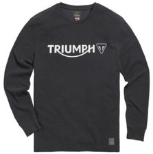 MTLS21010 Triumph Bettmann Waffle Long Sleeve Black Logo T-shirt