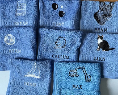 Male names blue face flannel - names,