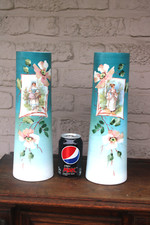 PAIR antique opaline glass