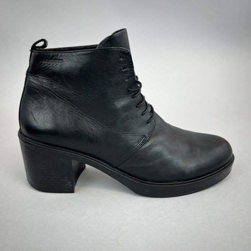 Vagabond black leather ankle - black,