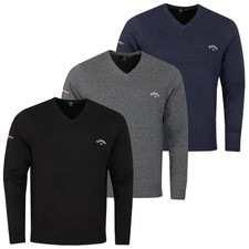 Callaway Golf Mens 2025 Ace Odyssey Long Sleeve V-Neck Sweater 26% OFF RRP