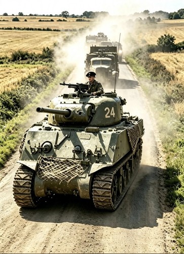 British sherman tank outside - sherman,