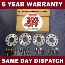 4x 15mm 20mm 5x112/ 5X100 Wheel Spacers For VW Golf 57.1 Center Bore & 20 Bolts