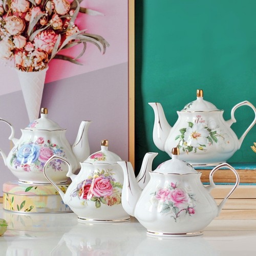 Gold edged ceramic - teapot, with