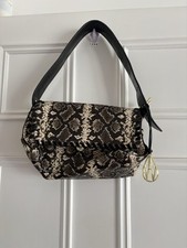 New Amanda Wakeley Natural python baguette Shoulder bag, Leather, New