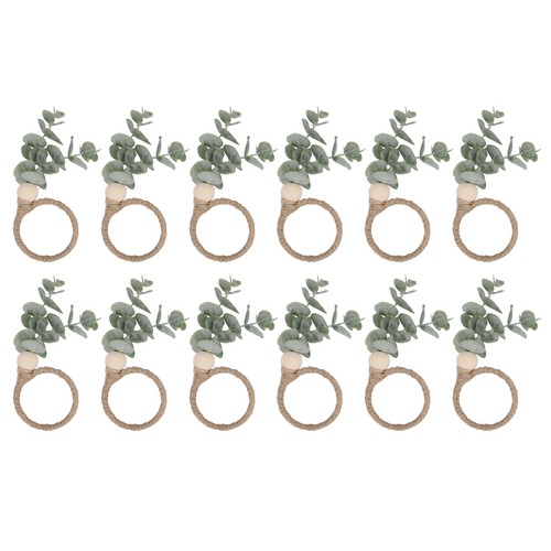 12pcs eucalyptus napkin rings - 12pcs,