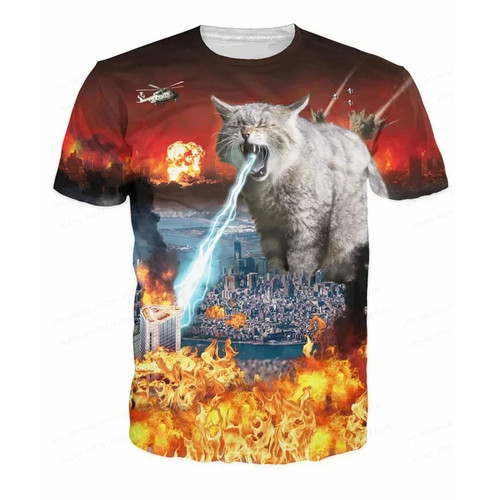 Printed funny cat shirt - cat, t