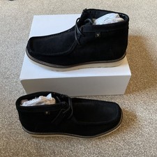 Farah Footwear “Hanker” Men’s  Tully Wallabe Black Suede Shoes UK10 RRP £80