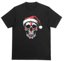 British Santa Skull Tshirt | Patriotic Christmas Gothic Skull | UTK UK Britain