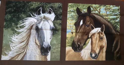Horse fabric panel pattern - fabric, 25