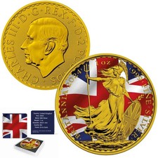 1 oz Britannia UK Flag 24ct