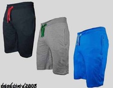 New Mens GYM Plain Jersey Summer Shorts Light weight Baggy Fit with Zip Pockets