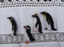 Penguin brooch needle felted - penguin,