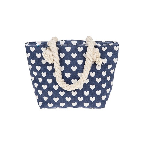 Hearts small handbag - small, blue