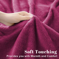 480 GSM Heavy Sherpa Fleece Blanket Soft Warm Bed Sofa Throw Weighted Blanket UK