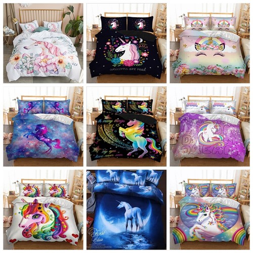 Cartoon unicorn duvet cover - unicorn,