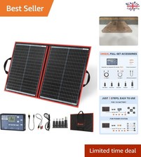 Compact 100W Foldable Solar Panel with Dual USB for RVs, Boats & Camping Use