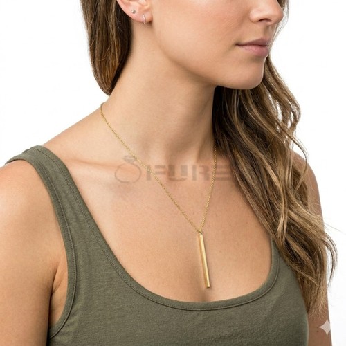 14ct gold vertical bar - gold,