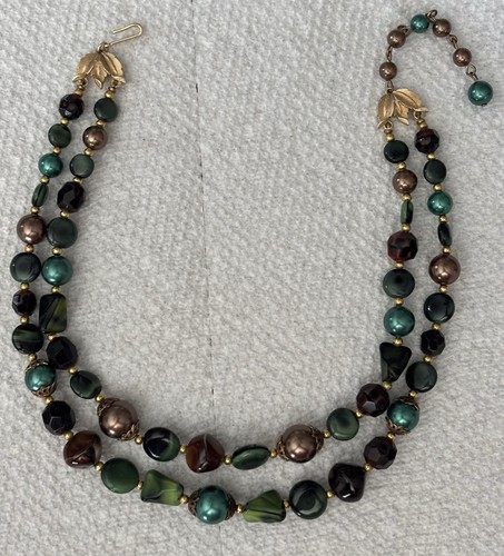 Trifari signed double strand - signed,