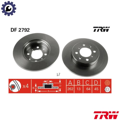 Brake disc df2792 for mg - 2x,